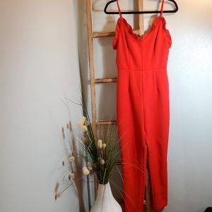 Do+BE Women's Red Spagetti Strap Jumpsuit